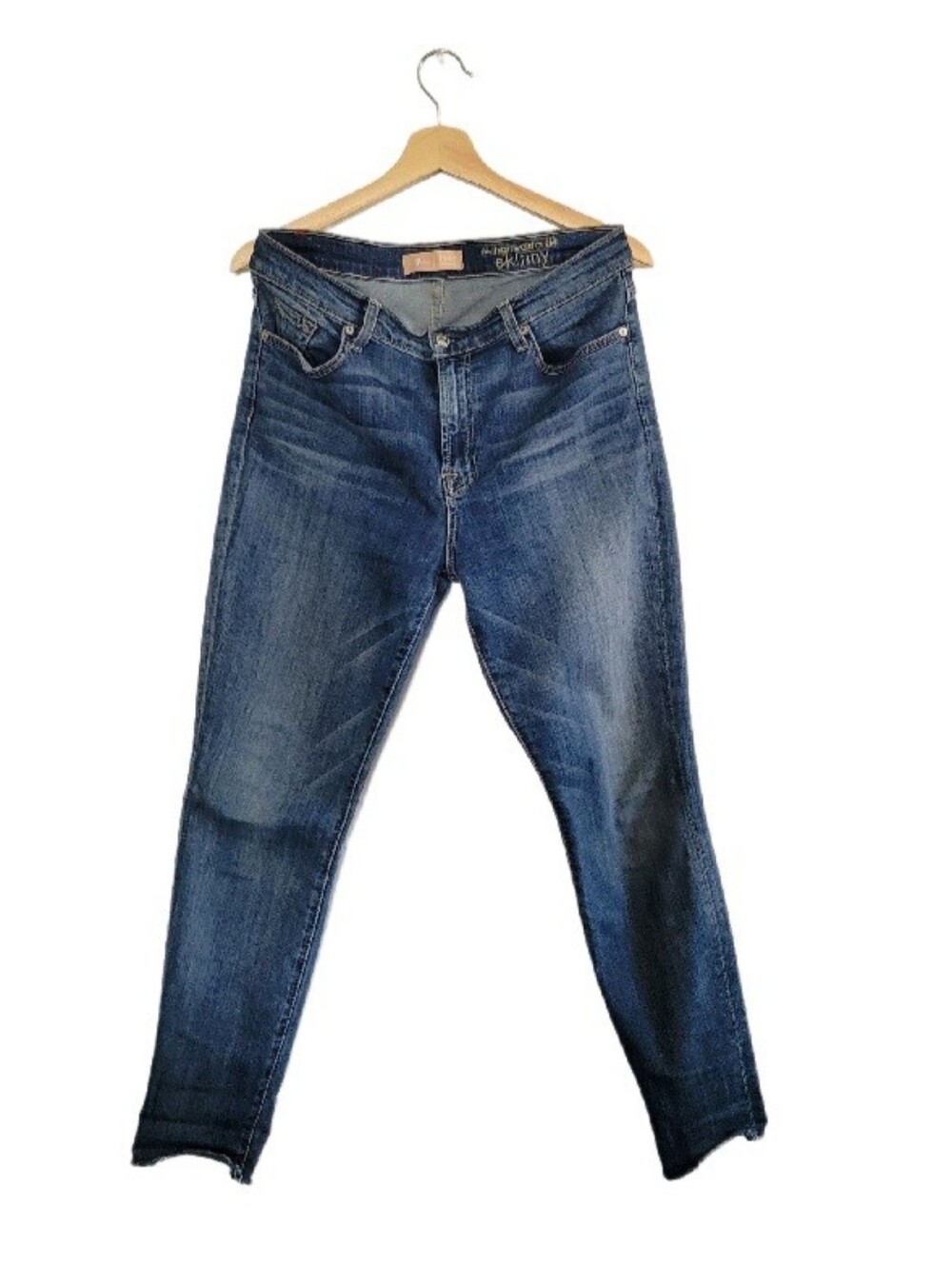 7 FOR ALL MANKIND 'B(air)' Authentic High Waist Skinny Jeans Sz US 32